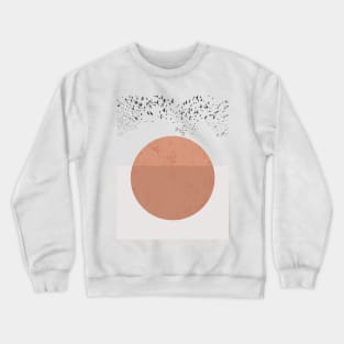 Abstract Sunset Landscape Flying Birds Crewneck Sweatshirt